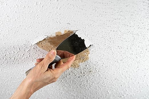 Hyde 09954 Popcorn Ceiling Patch Repair Kit, White, 2 9x6-inch Patches, 2 4-inch Round Patches, 2 Ounces of Joint Compound Drywall Mud, 2 Cotton Swabs