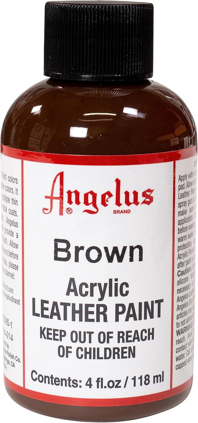 Angelus Acrylic Leather Paint, 4 Fl Oz (Pack of 1), Brown