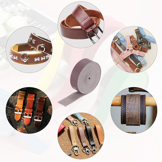 MECCANIXITY Faux Leather Strap, 1" Width x 98" Long Grained Leather Belt Strip Trim Roll for DIY Craft Projects, Pet Collars, Traction Ropes, Bag Straps, Hobby Workshop (Purple)