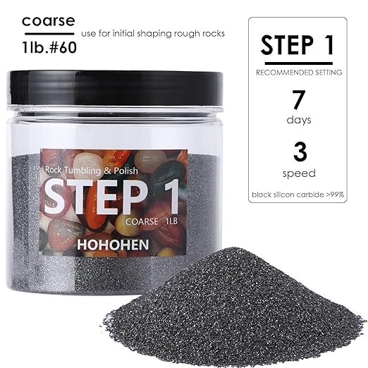 4 Pounds Rock Tumbler Grit Kit Abrasive Media Rocks Tumbling Grit and Polish Refill Stone Polishing Silicon Carbide & Aluminum Oxide Fit for Any Rock Polisher