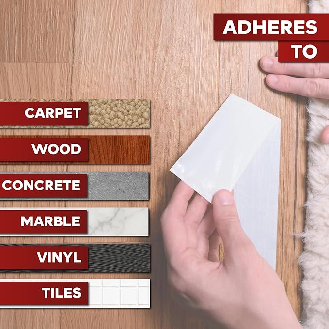 XFasten Double Sided Carpet Tape for Area Rugs, 2 Inch x 10 Yards 1-Inch Core – Heavy Duty Anti Slip Rug Grip Tape, Works as Rug Gripper, Wood Safe, Easy Removal for Hardwood and Laminate Floors