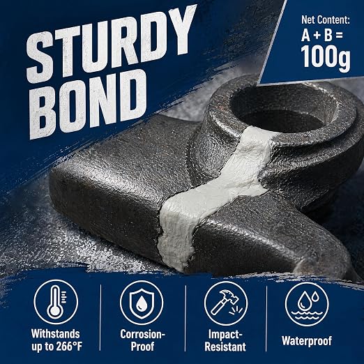 Steel Reinforced Epoxy Putty, 2026 New Heavy Duty Metal Putty Putty for Repair, Waterproof Steel Reinforced Epoxy for Metal Filler Putty, Suitable for Repairing Various Types of Sewer Pipes (2 Pack)