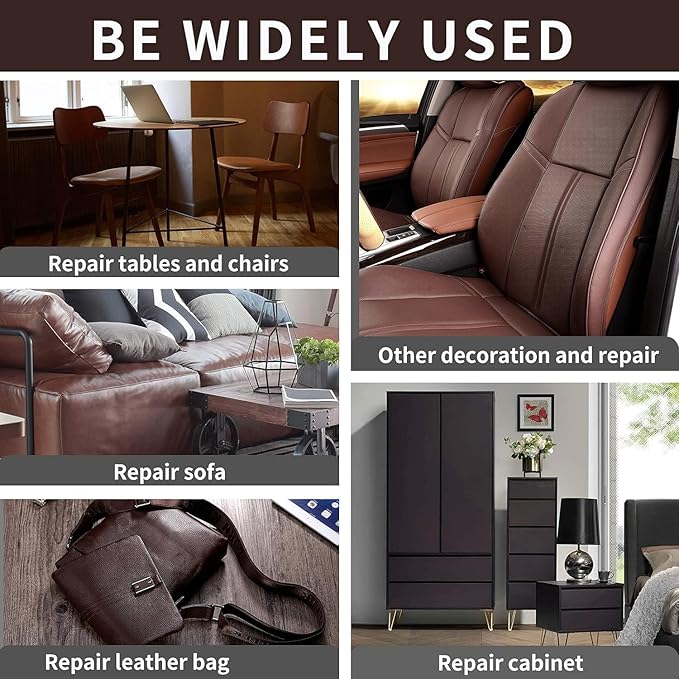 Lifeshoon Leather Repair Patch, 17X79 Inch Self Adhesive Leather Repair, Large Vinyl Patch Tape for Couches, Furniture, Car Seats, Cabinets, Wall, Handbags （Coffee, 17X79 Inch）