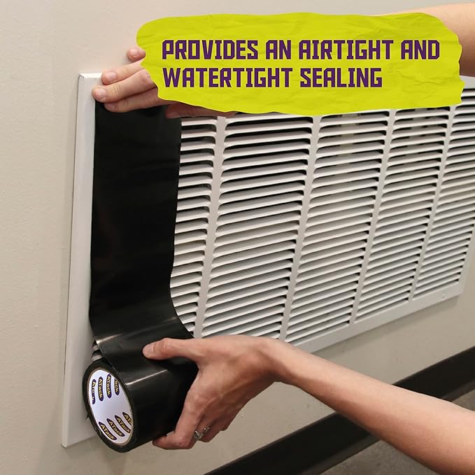 ATack Waterproof Patch and Seal Tape, Black, 4 Inches x 10 Feet, Water Barrier Tape for Stop Leak Repair on Pipes, Chimney, Roof, Boat, and HVAC