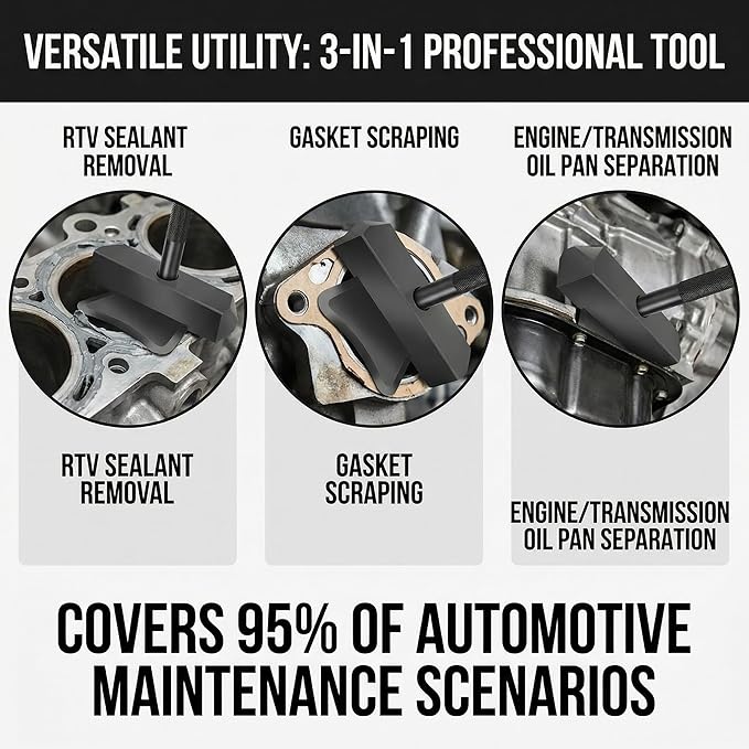 Car Transmissions Engine Oil Pan Separator Tool Gasket Remover Scraper Tool, RTV Sealant Removal Tool, Gasket Remover Scraper Gasket Separation Sealant Removal Fit for Most Vehicles
