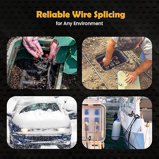 Professional Wiring Splice Sealing Kit, Waterproof Wire Connector System with 80W Glue Gun, Sealant Sticks, Crimper and Stripper for Automotive, Marine, Trailer, ATV/UTV Wire Repair