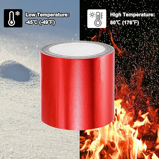 PATIKIL Awning Repair Tape 4" x 26ft Waterproof Canvas Tape High Adhesive Tear Repair Patch Kit for PVC Tarpaulin Tent Awning Fabric RV Sail Boat Cover, Red