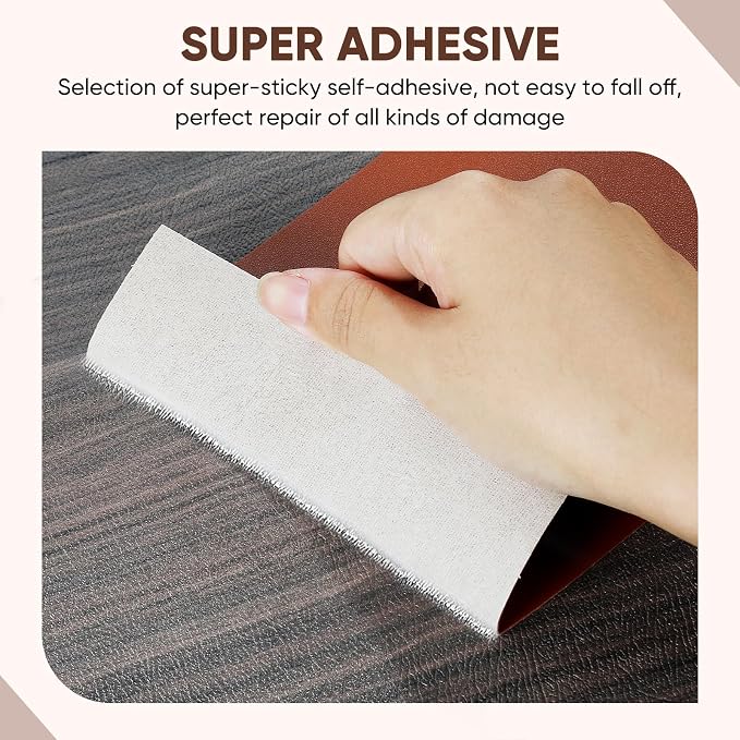 Leather Repair Tape,16 x 30 Inches Self Adhesive Leather Repair Patch，Leather Repair Kit for Furniture，Couches,Car Seats,Cabinets,Handbags(Grey)