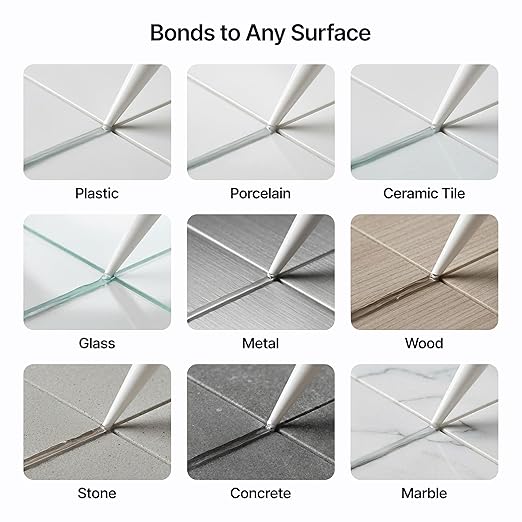 Crystal Clear Construction Sealant & Adhesive All-in-One Hybrid Polymer | Superior to Silicone Bathroom Caulk Sealant | Waterproof, Odorless, Paintable Caulk | Kitchen Bathroom Outdoor 300 ml 1 Pack