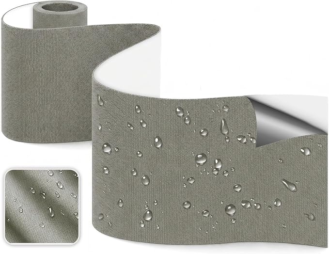 Canvas Repair Tape, Heavy Duty Waterproof Self-Adhesive Fabric Repair Patch for Tent, Sofa, Boat Covers, Chairs, Awning & Camping Outdoor Gear, 3.9"x63", Grey