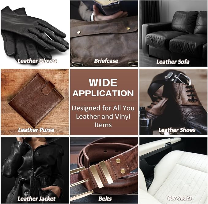 SEISSO Brown Leather Repair Kit for Furniture, Vinyl Couch Repair Kit for Sofa，Restores Any Material, Bonded, Pleather, for Scratch, Tears, Burn Holes with Super Easy Instructions (5 Colors)