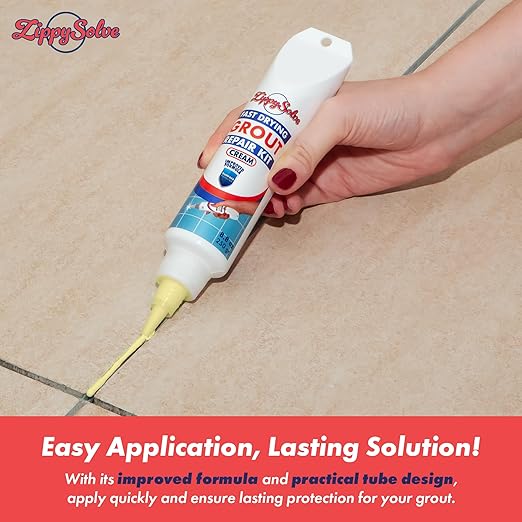 Tile Grout, Repair Kit, Restore & Renew Tile Joints Line, Fast Drying Tile Grout Paint Squeeze Tube for Bathroom Shower Kitchen Floor, Waterproof (8.8 oz, Cream)