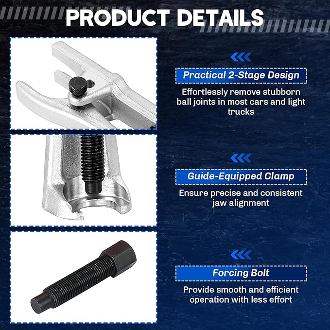 5-in-1 Ball Joint Separator | Pitman Arm Puller Tie Rod End Tool Set for Front End Service, Splitter Removal Kit Ball Joint Removal Tool (Blue)