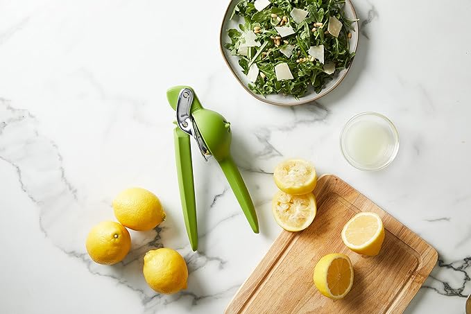 Chef'n FreshForce Lemon Squeezer Citrus Juicer,Manual Hand Press with Dual-Gear Power for Maximum Juice Extraction,Durable,Lime Green,(Pack of 6)