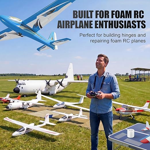 2" x 10 Yards Foam RC Plane Hinge Tape, Model Airplane Hinge Control Surface Tape for Aileron Elevator Rudder, Flexible Transparent Adhesive for Foam RC Airplane Repair, 1 Roll