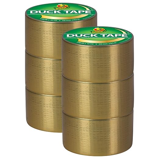 Duck Brand Color Duct Tape, 6-Roll, Metallic Gold (280748_C)