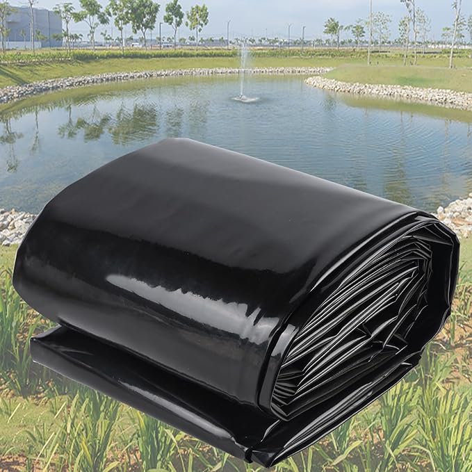 Adroiteet 20 x 20 FT Pond Liner, 20 Mil Fish Pond Liner Pond HDPE Liner, Pond Liners for Outdoor Ponds, Koi Ponds, Garden Fountain, Waterfall