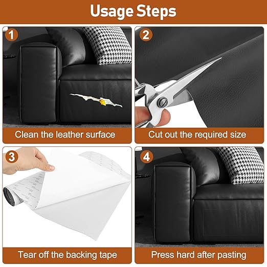 Leather Repair Patch, 17X60 Inch Self Adhesive Leather Repair Patch, Vinyl Repair Patch Kit, Leather Patches for Furniture, Couches, Car Seats, Cabinets, Wall, Handbags - Dark Grey #1