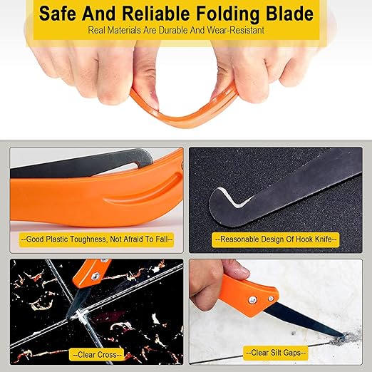 Grout Remover Kit - 22 Pcs Includes Grout Saw, Screwdriver, Dotting Tools, Caulking Tools & Grout Cleaner