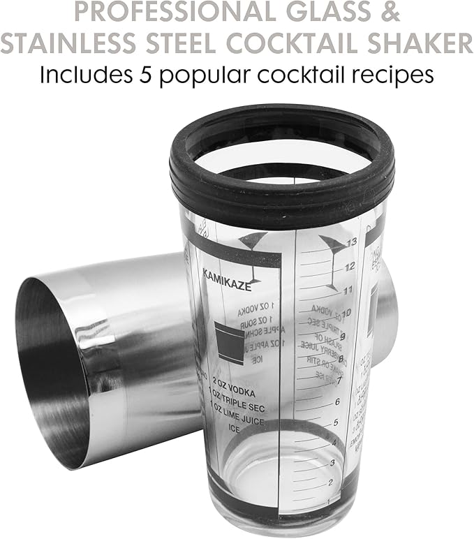 Oggi Pro Stainless-Steel 10-Piece Cocktail Shaker and Bar Tool Set