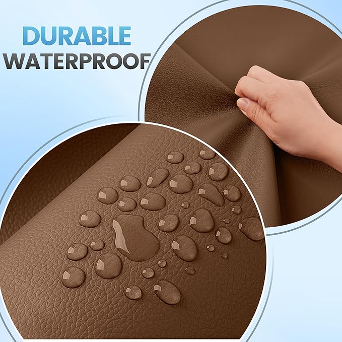 Leather Repair Patch Tape Kit, 4" x 63" Self Adhesive Leather Repair Patch for Furniture, Vinyl Leather Repair Kit for Car Seat, Chairs, Couch, Sofa, Boat Caramel Brown