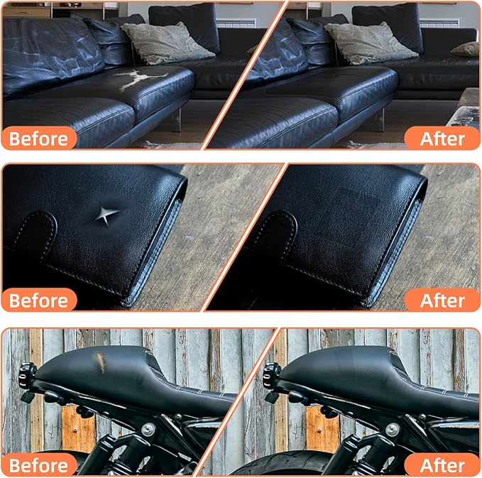 DXBULL Large Leather Repair Kit Self Adhesive Leather Tape Waterproof, DIY Leather Patch for Couches Car Seats Furniture Kitchen Cabinets Wall 47.2 x 78.7 inch (Black)