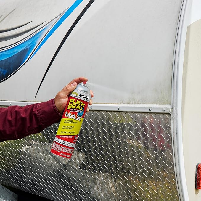 Flex Seal MAX, 17 oz, 1-Pack, Black, Stop Leaks Instantly, Waterproof Rubber Spray On Sealant Coating, Perfect for Gutters, Wood, RV, Campers, Roof Repair, Skylights, Windows, and More