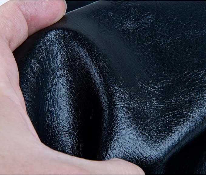 Faux Leather Fabric Sheet, 12 x 54 Inches, Texture Synthetic Material for DIY Crafts, Leather earings,Upholstery, Automotive, Sofa Projects Individual 1/3 Yard Cut (Black, 1/3 Yard)