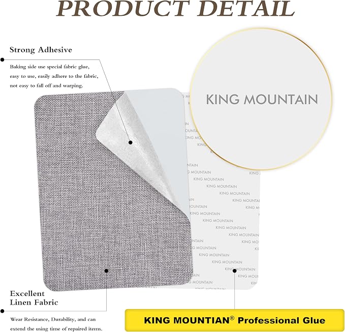 Coarse Linen Repair Patches, Self-Adhesive Linen Fabric Patches, 12X40 inch Extra Size, Multi Color, Can be Used for Linen Sofa Repair (12" x 40",Light Grey)
