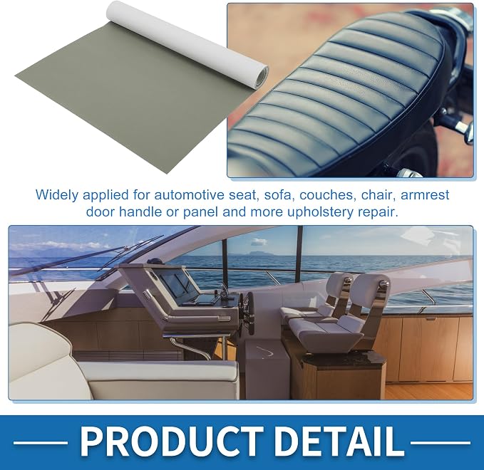 Self Adhesive Leather Repair Patch Strong Stickiness 39"x11.8" Leather Repair Tape PVC Faux Leather Gray 1 Pcs