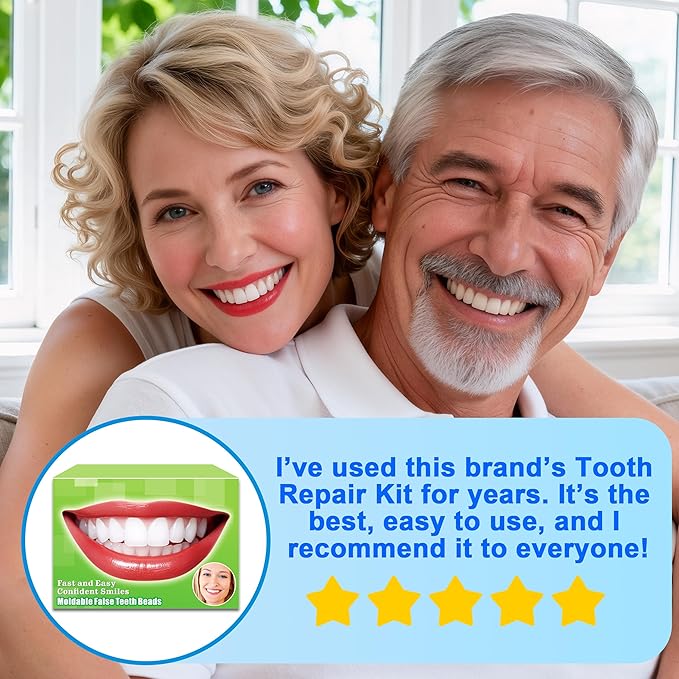 Temporary Tooth Repair Kit, Moldable False Teeth Beads | Fix Broken, Chipped, or Missing Teeth, Cavity Fillings & Loose Dentures in Minutes at Home – Smile with Confidence