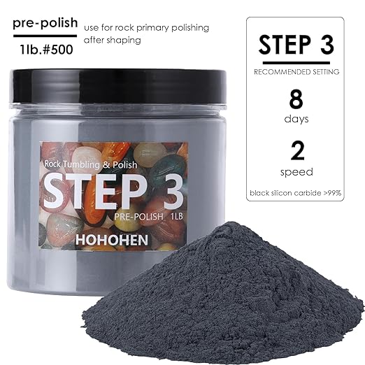 4 Pounds Rock Tumbler Grit Kit Abrasive Media Rocks Tumbling Grit and Polish Refill Stone Polishing Silicon Carbide & Aluminum Oxide Fit for Any Rock Polisher