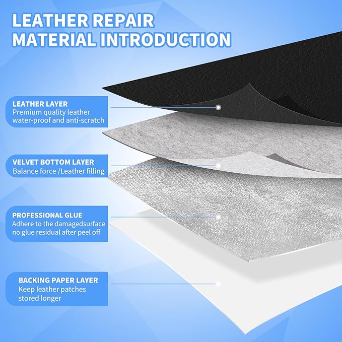Leather Repair Patches, 35X79 Inch Self-Adhesive Leather Repair Tape, Stretch Vinyl Repair Kit for Couch Furniture Sofas Car Seats (Beige, 35X79 Inch)