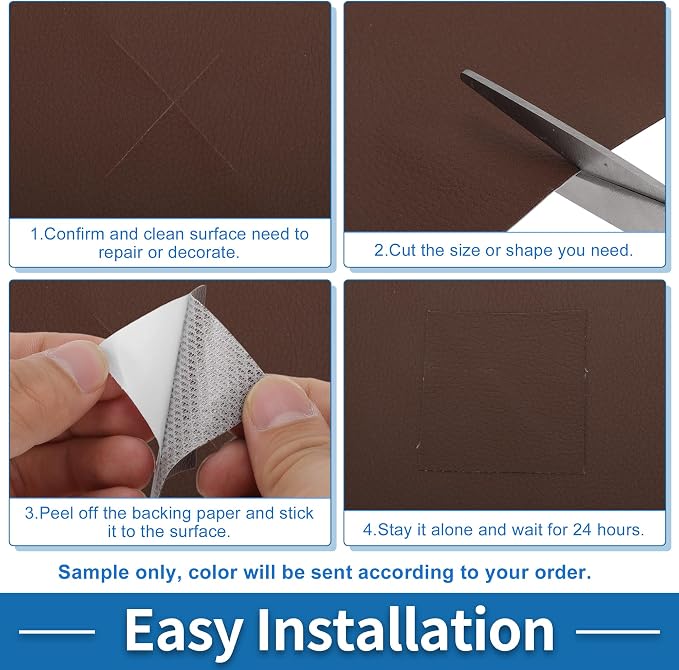 Self Adhesive Leather Repair Patch Strong Stickiness 19.6"x53.9" Leather Repair Tape PVC Faux Leather Red Brown 1 Pcs