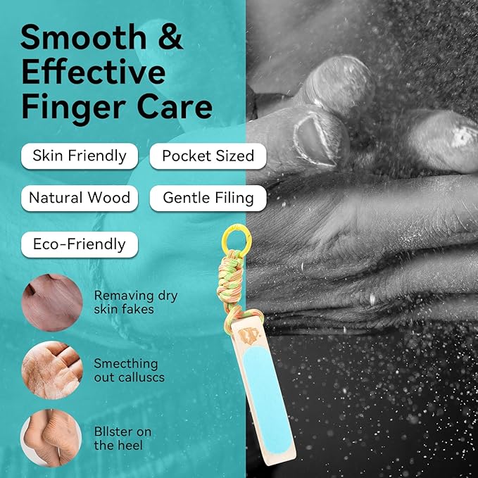 Double Sided Hand&Finger File-Flappers, Rips, Cracks-Strong Smooth Hands - Great for Gym, Rock Climbers