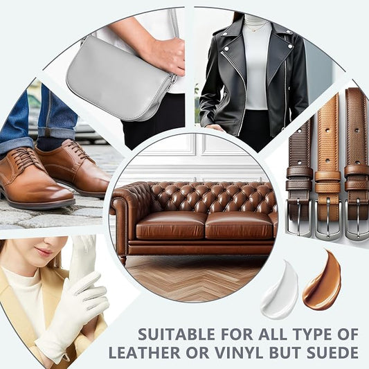 Leather Recoloring Balm & Color Restorer | Dark Brown Leather Dye, Paint & Repair Kit for Furniture, Couches, Car Seats, Shoes | Restore Faded & Scratched Surfaces