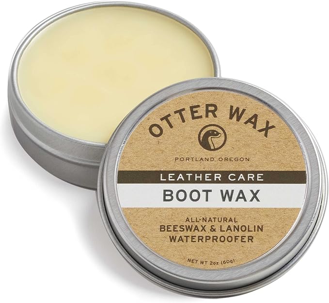 Otter Wax Boot Wax | 2 oz | Heavy-Duty Leather Waterproofing Wax & Protective Leather Sealant for Leather Boots, Hats, & Rain Gear | All-Natural & PFAS-Free Beeswax Protectant | Made in Portland USA