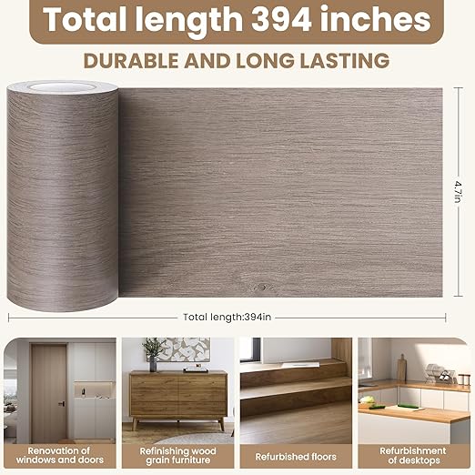 Wood Grain Repair Tape, 4.7 inch X 32ft Self Adhesive Grain Repair Patch for Tables, Chairs, Baseboards, Doors, Windows, Floors, Handicraft DIY.