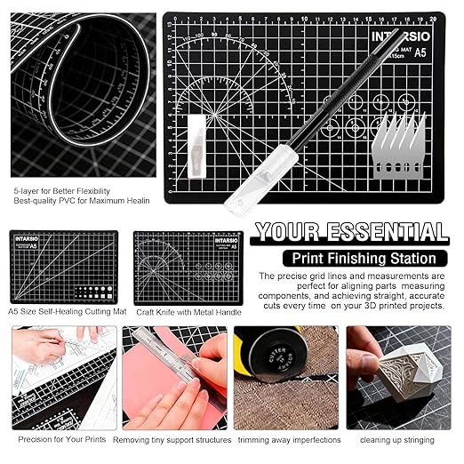 52-in-One 3D Printer Tools Kit, Professional 3D Printer Accessories & Maintenance Set for All FDM/SLA Printers, Deburring Tool, 3D Printer Nozzles, Scrapers, Files Set, PTFE Tube Cutter, Storage Bag