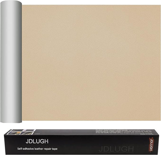 JDLUGH Sofa Leather Repair Patch Tape 15x60 Inch Large Self Adhesive Leather Sofa, Car Seat, Leather Furniture, Vinyl Repair Patch Kit (15x60 Inch, Beige/Dark Beige)