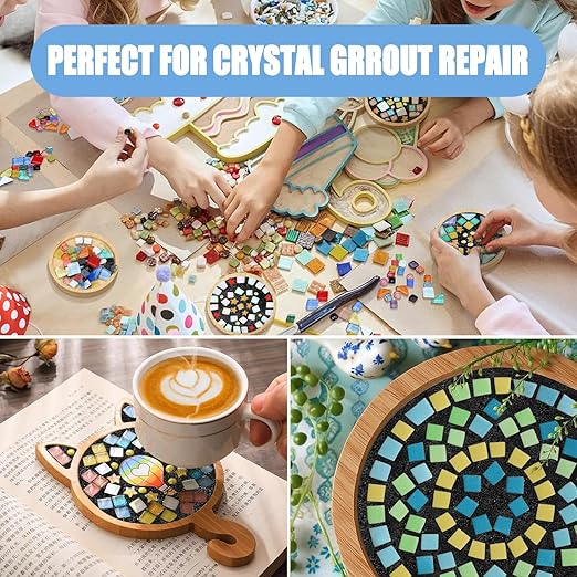 Mosaic Crystal Grout, Mosaics Tile Tools, Mosaic Tile Accessories – Essential for Handmade Grouting and Perfect for DIY Craft Projects (Black, 4.5oz)