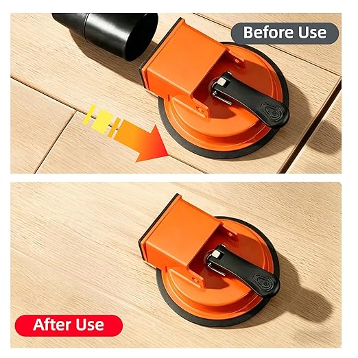 Floor Gap Fixer Tool, Heavy Duty Carbon Steel Suction Cup Repair Tool with Rubber Pad for Laminate, Wood, Vinyl, Tile Flooring, Setter to Close Unsightly Seams & Level Floating Planks