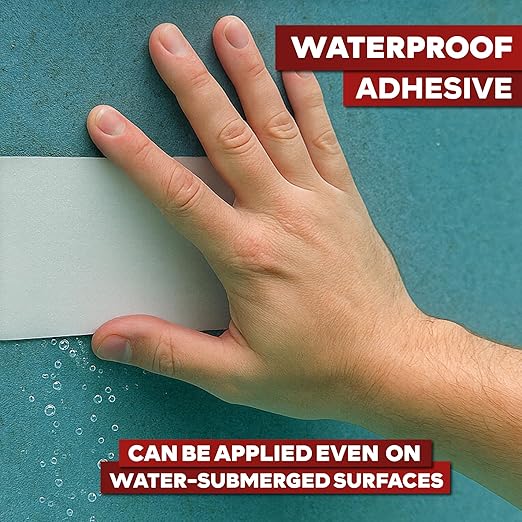 XFasten Waterproof Patch and Seal Tape, White, 4-Inch by 10-Foot Roof and Gutter Rubber Repair Tape for Stop Leak Repair on Gutter, Roof, Boat, Pool Liner and HVAC – Waterproof and Puncture-Resistant