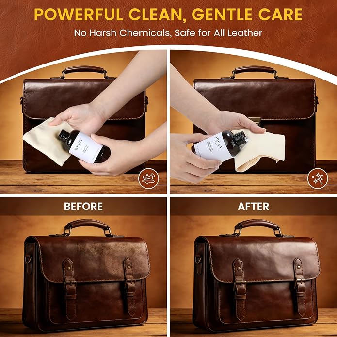 Leather Cleaner & Conditioner Kit,Leather Cleaner,Leather Conditioner,Leather Purse Cleaner & Conditioner Kit,Car Interior Care,Restore Couches,Car Seats & Interior, Jackets, Shoes,Bags for Any Color