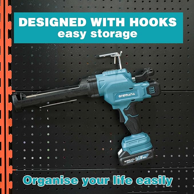 20V Caulking Gun Anti-drip Caulk Gun with 10oz/300ml Led Light Caulking Gun Tool 6 Adjustable Speeds Caulking Tool for Filling (Tools Only)