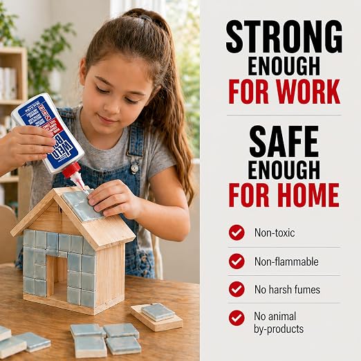 Weldbond Multi-Surface, Non-Toxic Glue, Bonds Most Anything! Use as Wood Glue or for Glass Crafts Ceramic Tile Mosaic Porcelain Stone Fabric Carpet & More. 4-Pack of 5.4oz /160ml