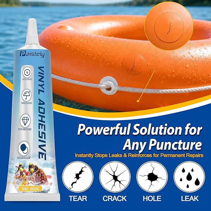 Air Mattress Patch Kit, Vinyl Pool Liner Repair Kit, Inflatable Repair Patch Kit for Air Beds, Hot Tubs, Inflatable Boats, Bounce House, Swim Rings & Toys