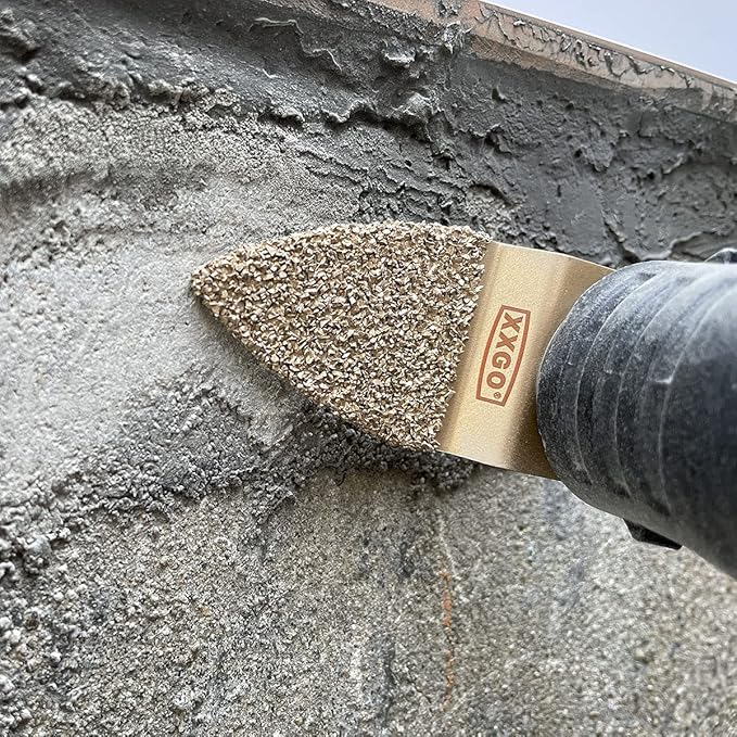 XXGO 4 Pcs Finger Carbide Oscillating Multitool Blades for Grit Grout Mortar Concrete Masonry XG401F