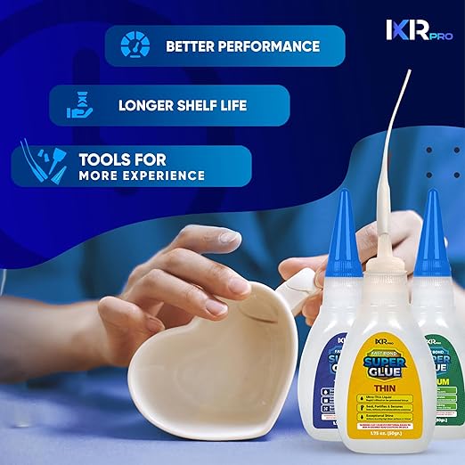 ixirpro CA Glue Kit – Thin, Medium & Thick Viscosity Set (3 × 1.75 oz) | Cyanoacrylate Super Glue with Tips & Caps | Fast-Drying, Strong Adhesive for Wood, Metal, Plastic, Crafts, Models & 3D Printing