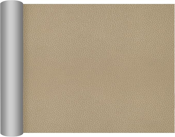 DXBULL Large Leather Repair Patch 17.3x78.7 inch Repair Tape Self-Adhesive for Furniture Sofas Car Seats Chair Couches Handbags Jackets Decorative Home Hotel Wall (Khaki)